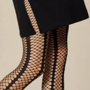 Pantyhose pinup black fishnet striped stockings Cabaret burlesque lingerie sexy